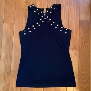 Black with gold accent International Concept top- size small. Perfect condition!